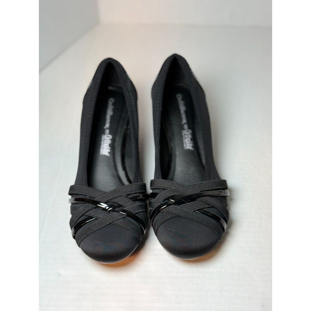 Croft&Barrow Womens Black Ballet slip on wedges 8.5